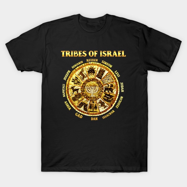 12 Twelve Tribes of Israel Hebrew Israelite Judah Jerusalem T-Shirt by NUMAcreations